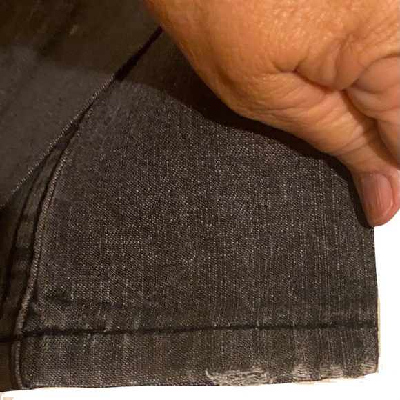 Western Girl Bootcut Jeans Dark Wash Black Mid Rise Creased Tag 32x32  Fit 34x31 - Picture 10 of 11